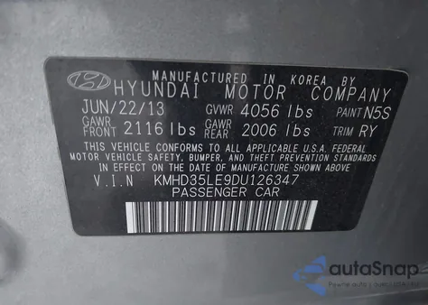 2013 Hyundai Elantra Gt из США, поврежденный, VIN KMHD35LE9DU126347